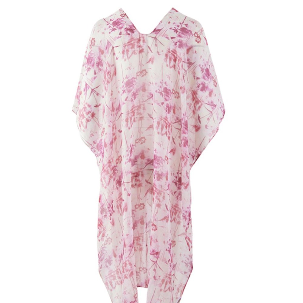 SUMMER & ROSE Lotus Floral Kimono one size pink